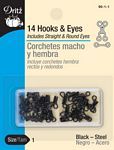 Hooks &amp; Eyes Black 14ct Size 1