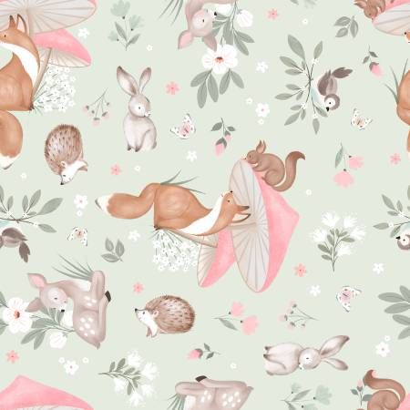Green Sweet Forest Tales Minky by Studio e