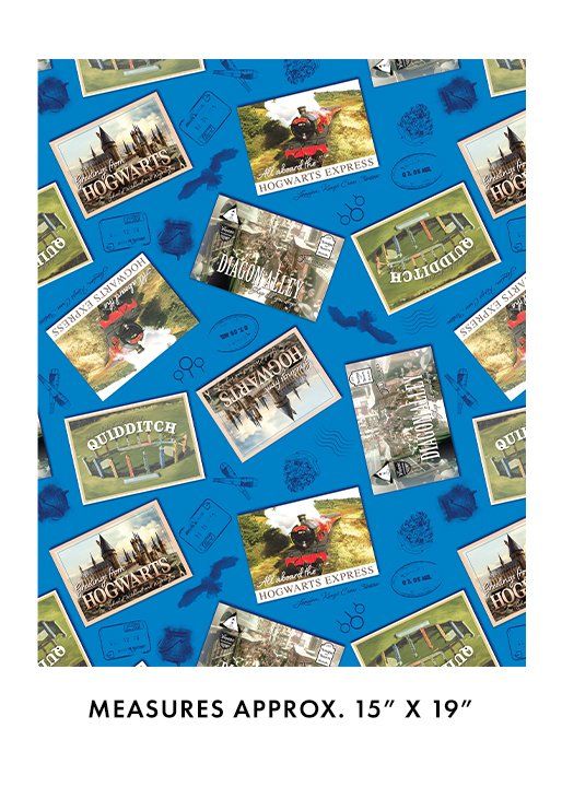 Harry Potter Postcards Royal Blue Benartex