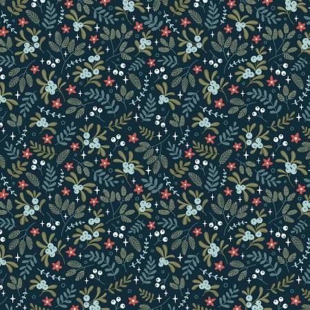 Holly &amp; Hearth Hearth Midnight Benartex Quilting Cotton