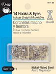 Hooks &amp; Eyes Nickel 14ct Size 1