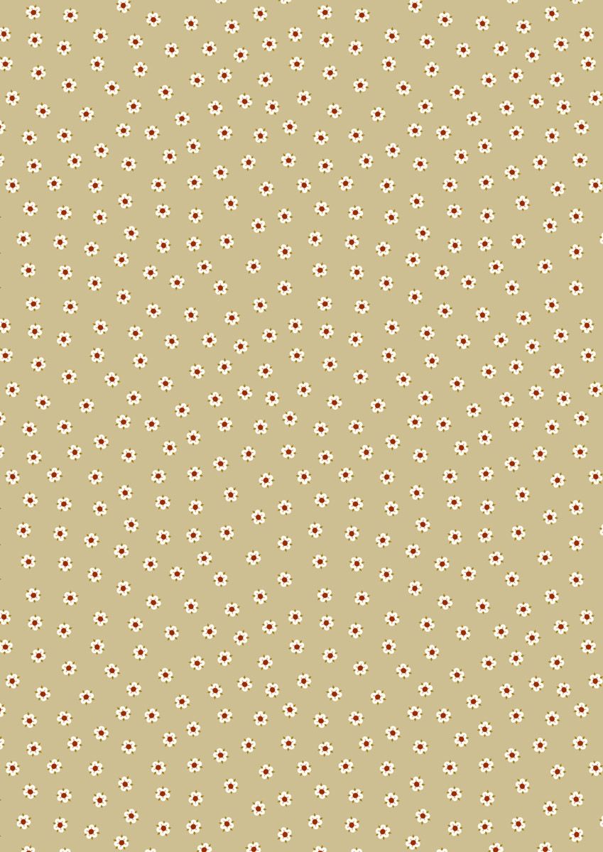 Isabella Bramley Floral on Dark Linen Lewis &amp; Irene Quilting Cotton fabric