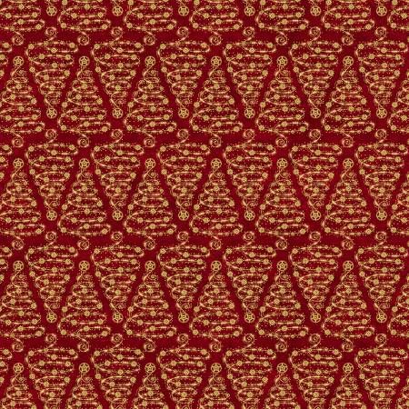 Gears &amp; Garland Red Steampunk Christmas Trees Blank Quilting Cotton