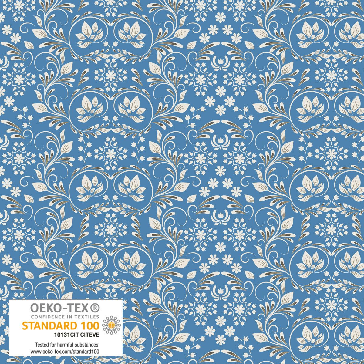 Graphic Flowers Blue Blank