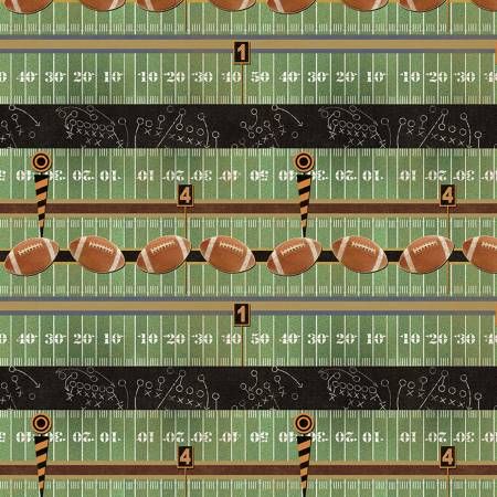 Grid Iron Stripe Green/Multi Touchdown
