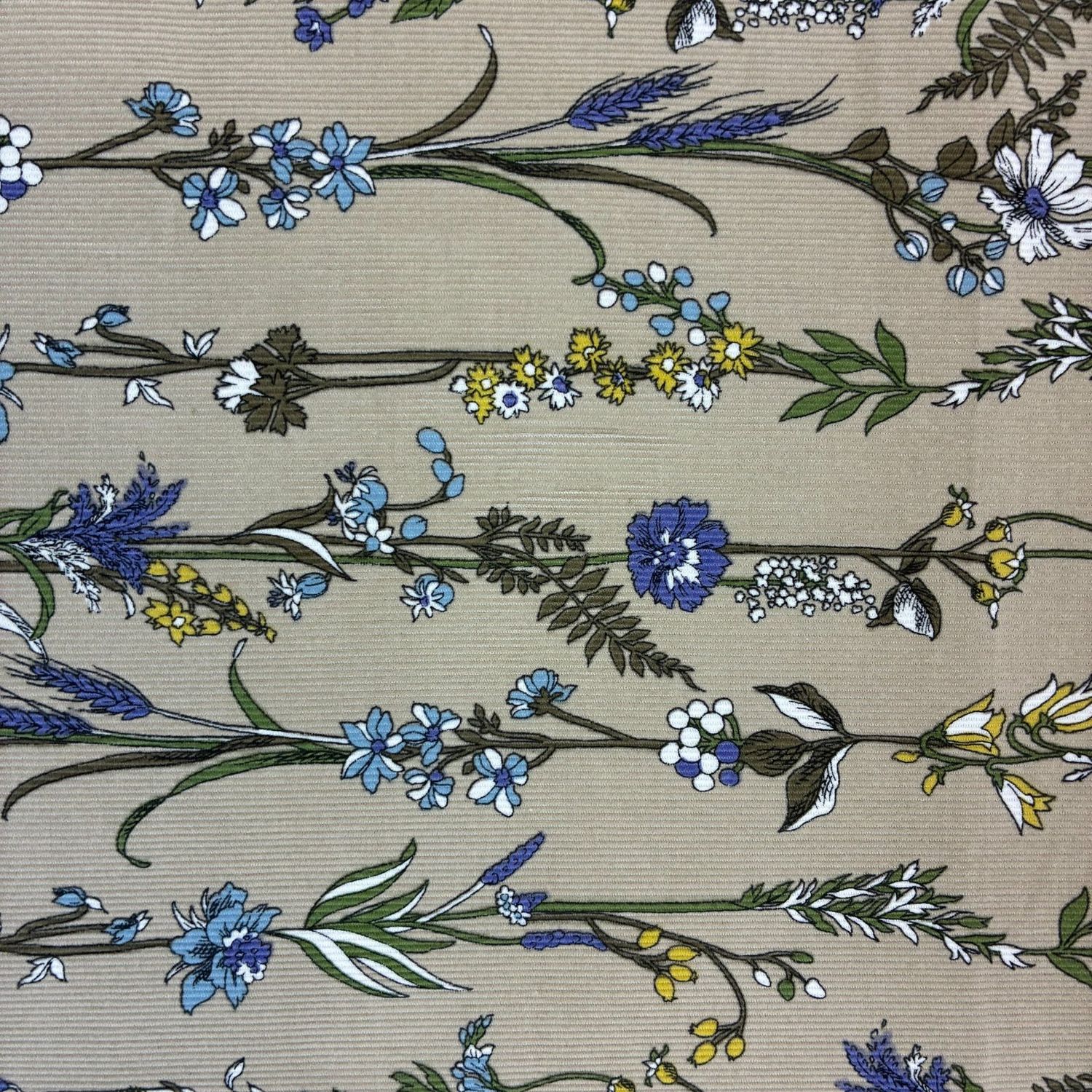 Higashi Floral Vine Print Cotton Corduroy 43"