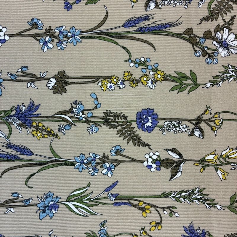 Higashi Floral Vine Print Cotton Corduroy 43"
