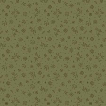Holly &amp; Hearth Flurries Evergreen Benartex Quilting Cotton