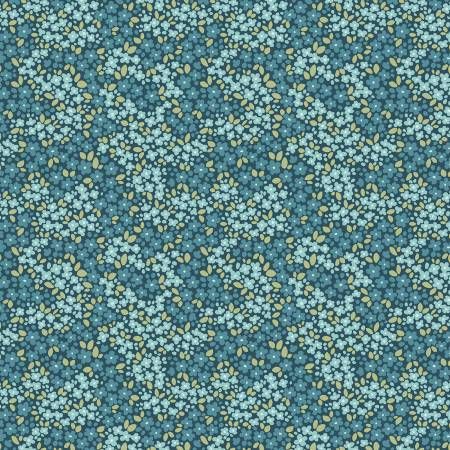 Holly &amp; Hearth Winter Jasmine Teal Benartex Quilting Cotton