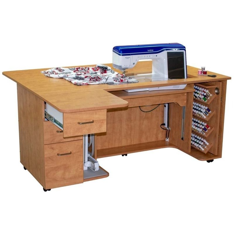 Horn Model 8080 in Sunrise Maple; Quilting Cabinet with Expandable Workspace ONLY ONE AVAILABLE!
