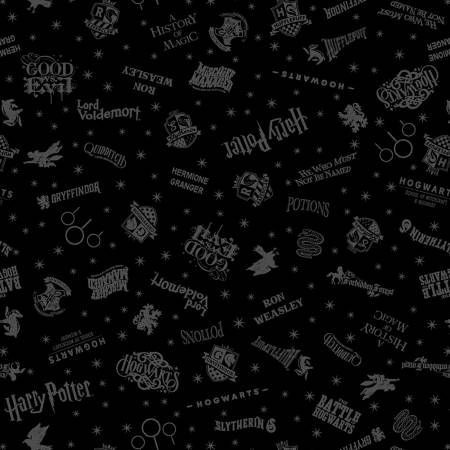 HP Minkee Shadow Words Black 60" Wide