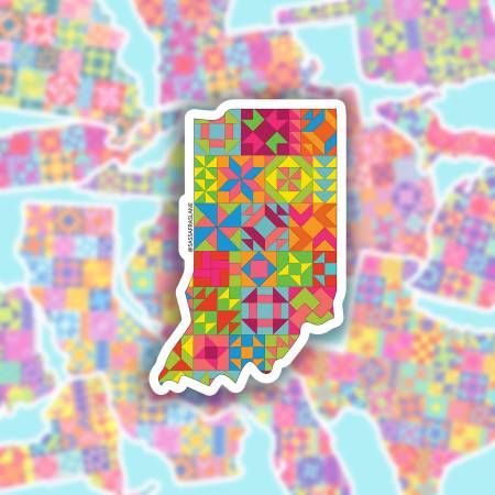 Indiana State Quilt Vinyl Sticker
