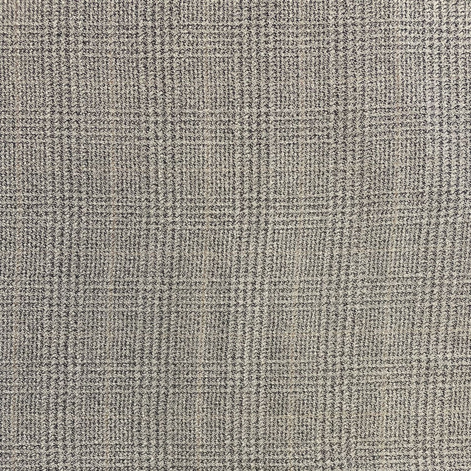 Italian Suiting Wool/Silk Blend Plaid Gray