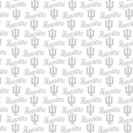 IU NCAA Indiana Hoosiers White on White Mini Packed Cotton