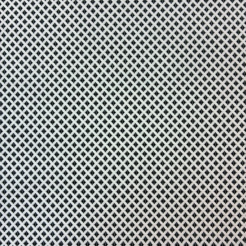 Japanese Cotton Broadcloth Geometric Black on White Sevenberry 45"