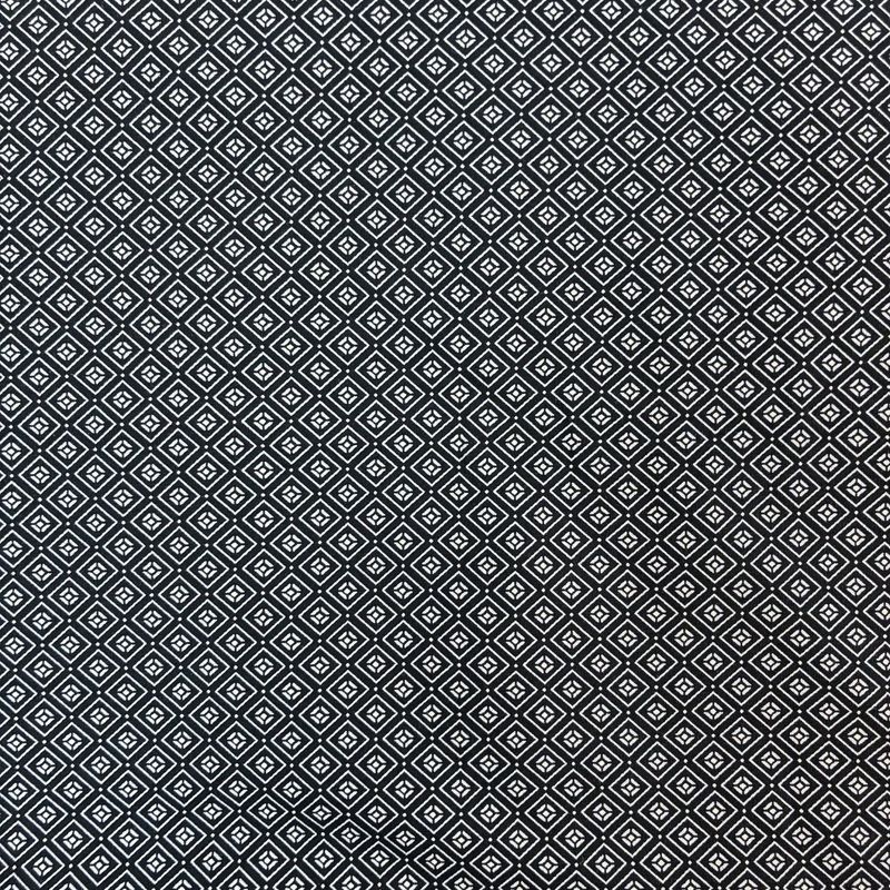 Japanese Cotton Broadcloth Geometric Print Navy 45"