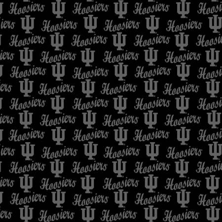 IU NCAA-Indiana Black on Black Mini Packed Cotton
