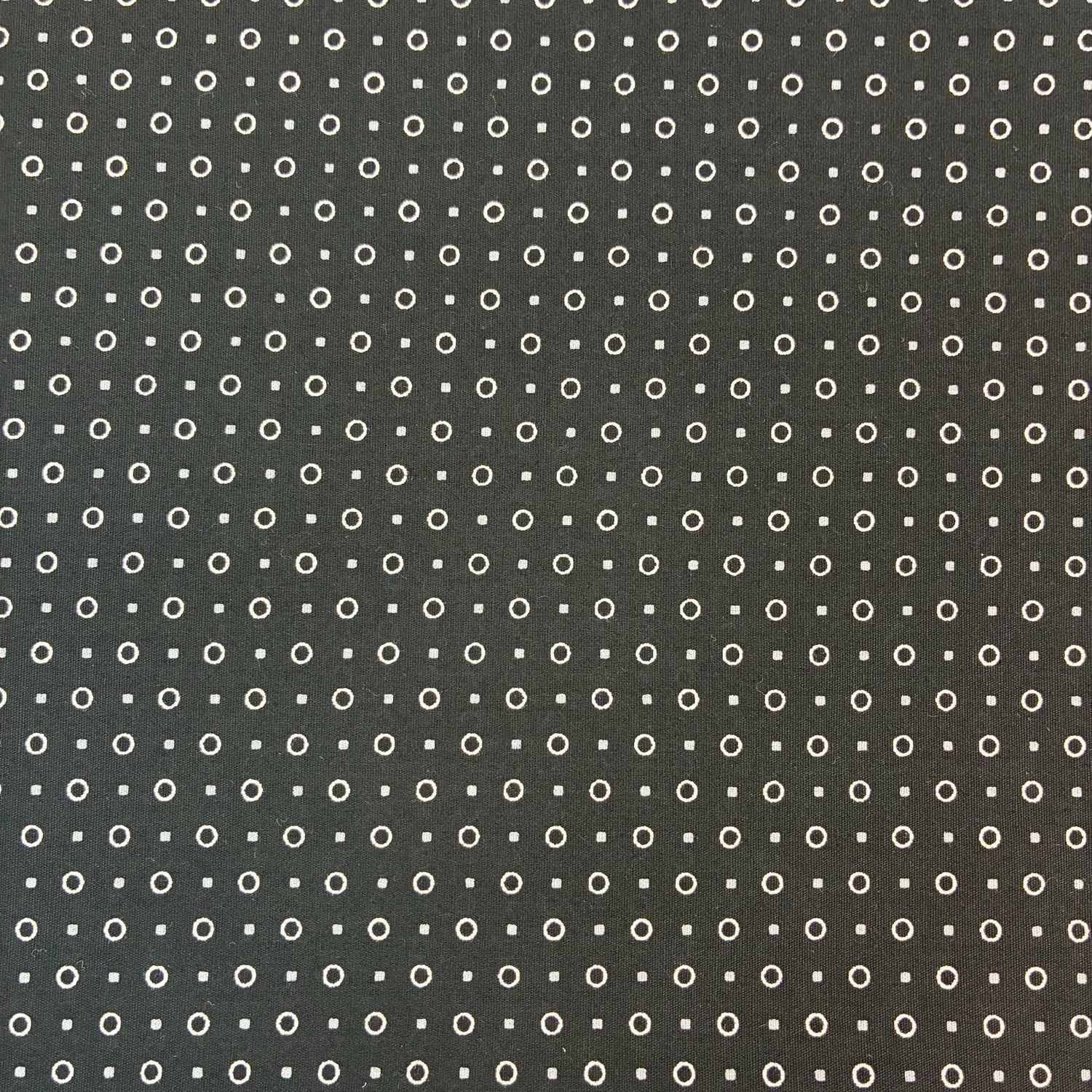 Japanese Cotton Broadcloth Circles White on Black Sevenberry 45"