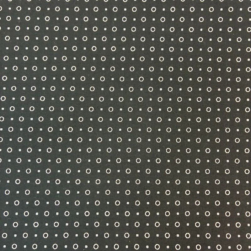 Japanese Cotton Broadcloth Circles White on Black Sevenberry 45"