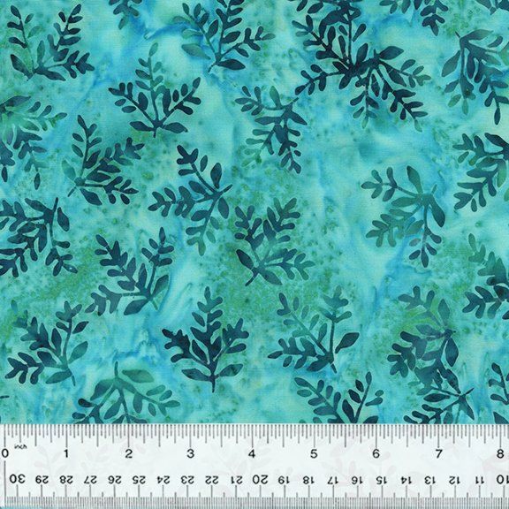 JDJ - Fantasia Fern Leaves Teal Batik