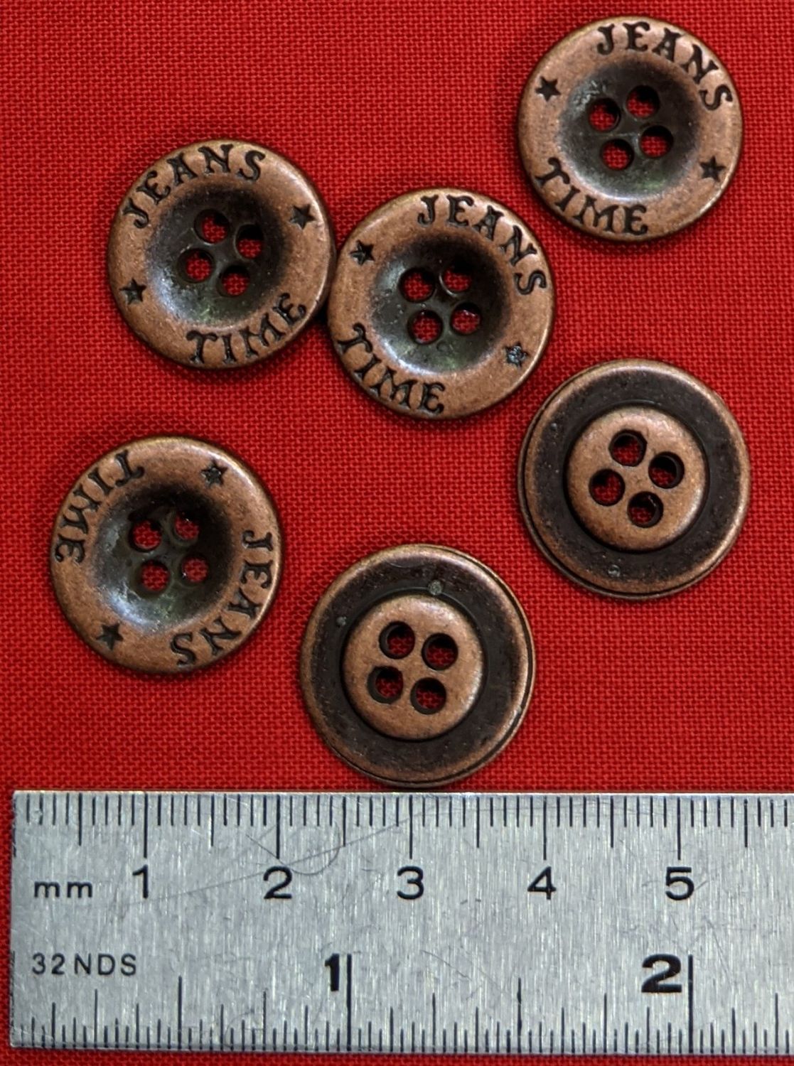 Jeans Time buttons- Copper color
