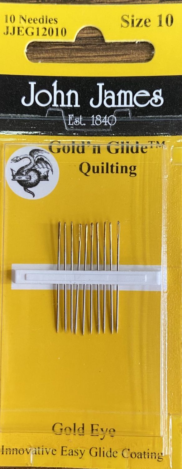 John James Gold'n Glide Quilting Needles size 10