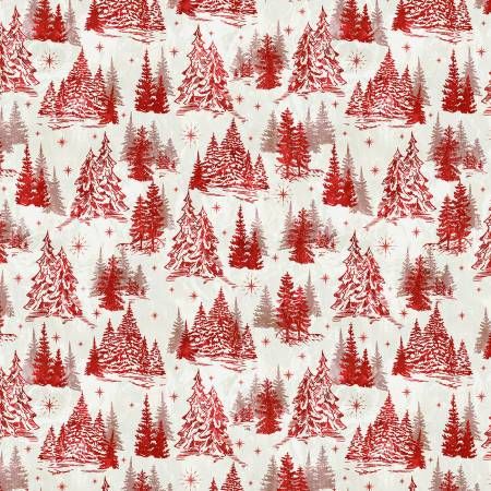 Jolly Christmas Ivory/Red Winter Forest Christmas Windham Fabrics