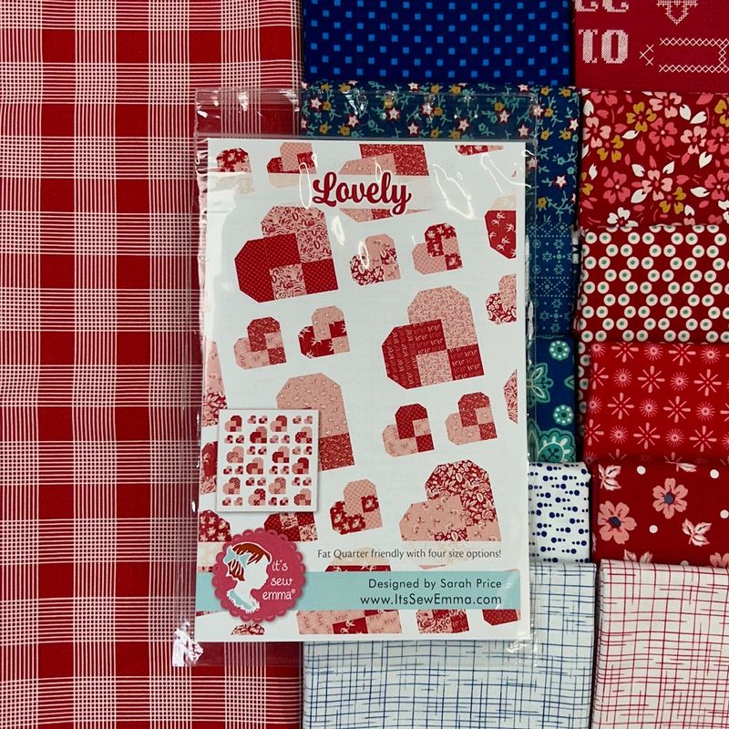 Kit: Lovely Patriotic Hearts Lap Size