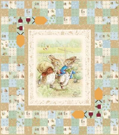 Kit: Peter Rabbit &amp; Benjamin Bunny Peter's Garden Adventures 68"x77"