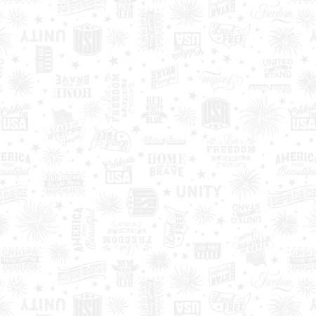 Liberty Whites Patriotic Words Benartex