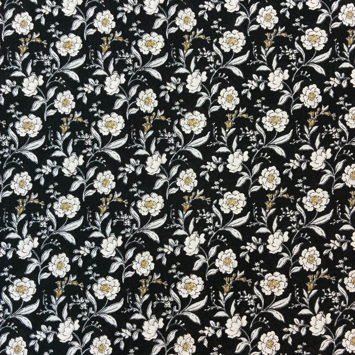 Japanese Cotton Shirting Melancholy Flower Peony Sevenberry 45"