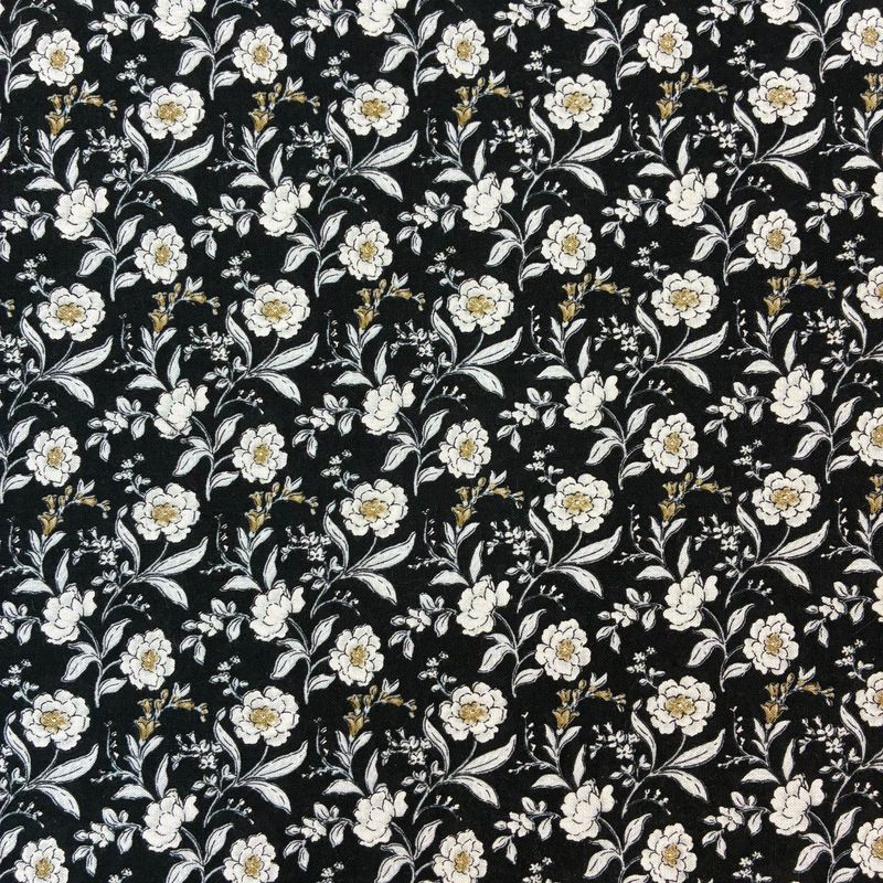 Japanese Cotton Shirting Melancholy Flower Peony Sevenberry 45"