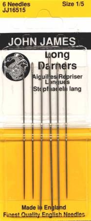 John James Long Darners Needles Assorted Sizes 1/5 6ct