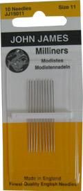 John James Milliners / Straws Ndls Sz 11 10ct