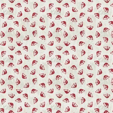 Jolly Christmas Ivory/Red Santa Hats Windham Fabrics