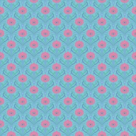 Kipling Gardens Fairweather Blue Riley Blake Quilting Cotton