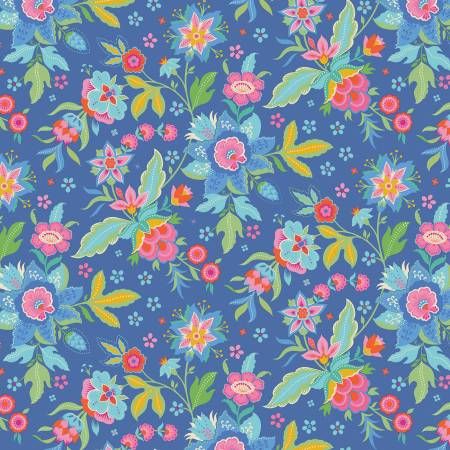 Kipling Gardens Main Blueberry Riley Blake Quilting Cotton