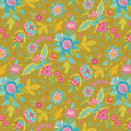 Kipling Gardens Main Curry Riley Blake Quilting Cotton