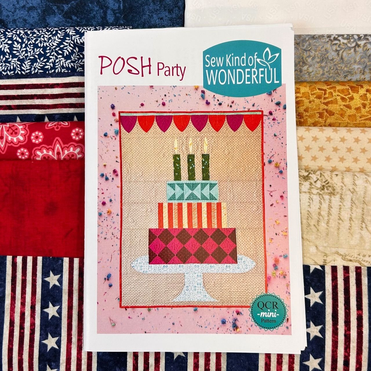 Kit: POSH Patriotic Party Version 2 28" X 38" Quilting Cotton