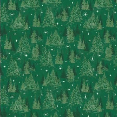 Jolly Christmas Green Winter Forest Windham Fabric