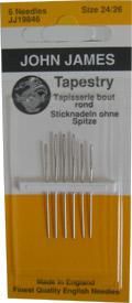 John James Tapestry Hand Needles Sz 24/26 6 Count