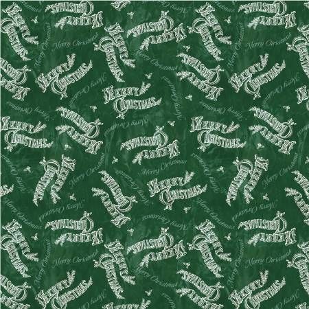 Jolly Christmas Dark Green Merry Christmas Windham Fabrics