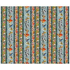 Joyful Garden Bird &amp; Floral Decorative Stripe QT Fabrics