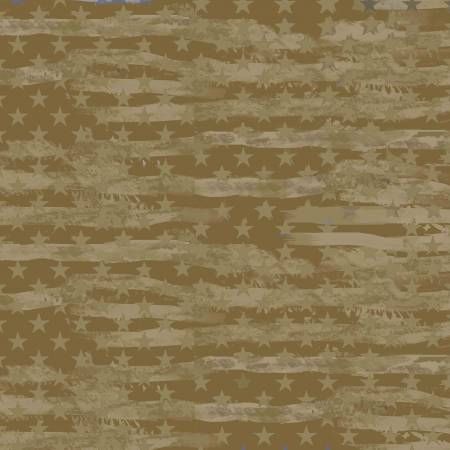 Khaki Camo Flag Allover Cotton Sykel