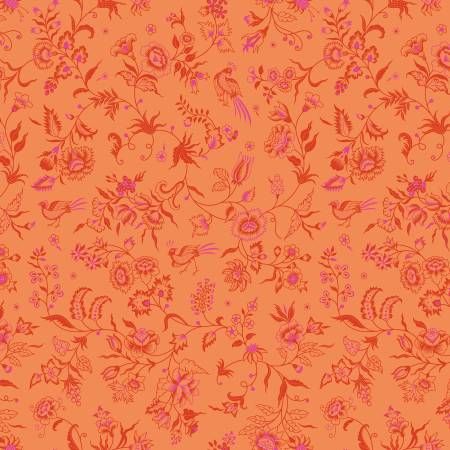 Kipling Gardens Haviland Orange Riley Blake Quilting Cotton