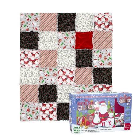 Kit: Multicolor Santa Suit Quilt Kit and Storybook Box 38" x 46"