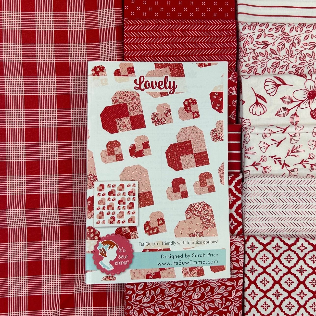 Kit: Lovely Red/White Hearts Lap Size