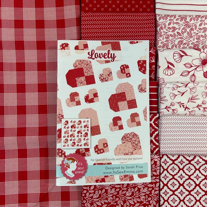 Kit: Lovely Red/White Hearts Lap Size