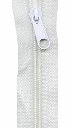 Make-A-Zipper Heavy Duty 3yd (108in) roll &amp; 12 Zipper Pulls White