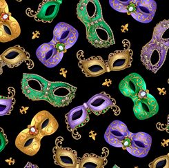 Mardi Gras Masks QT Fabrics